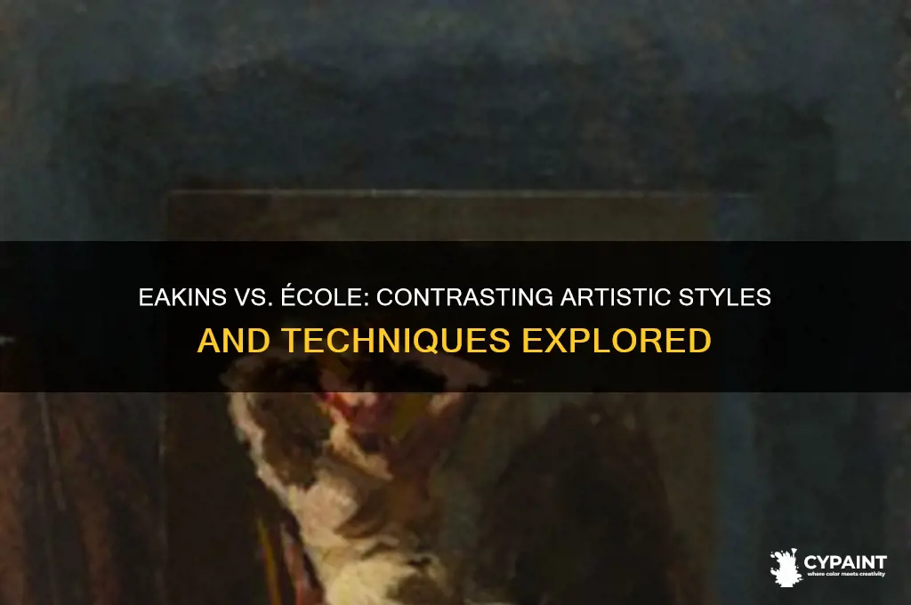 how is eakins painting different from ecole
