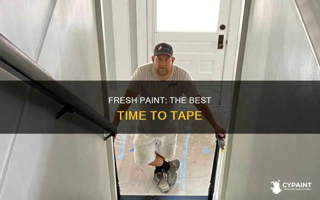 how lng before you can tape on freah paint