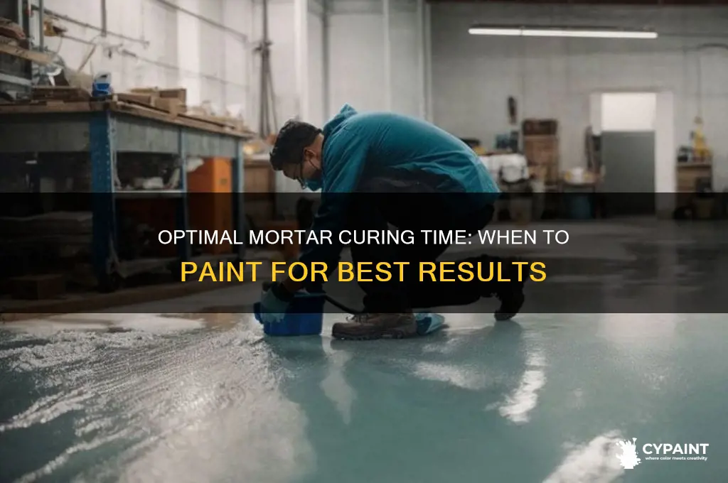 how log should mortar cure before painting