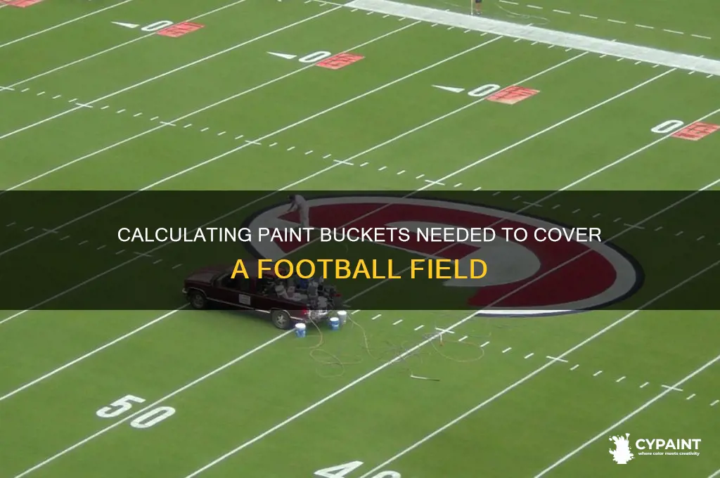 how many buckets of paint to paint a football field