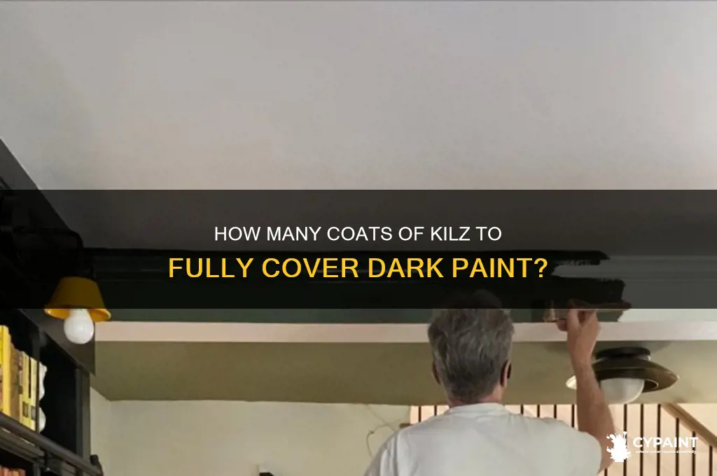 how many coats of kilz cover dark paint