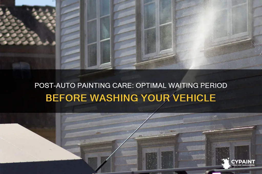 how many days to wait after auto painting before washing