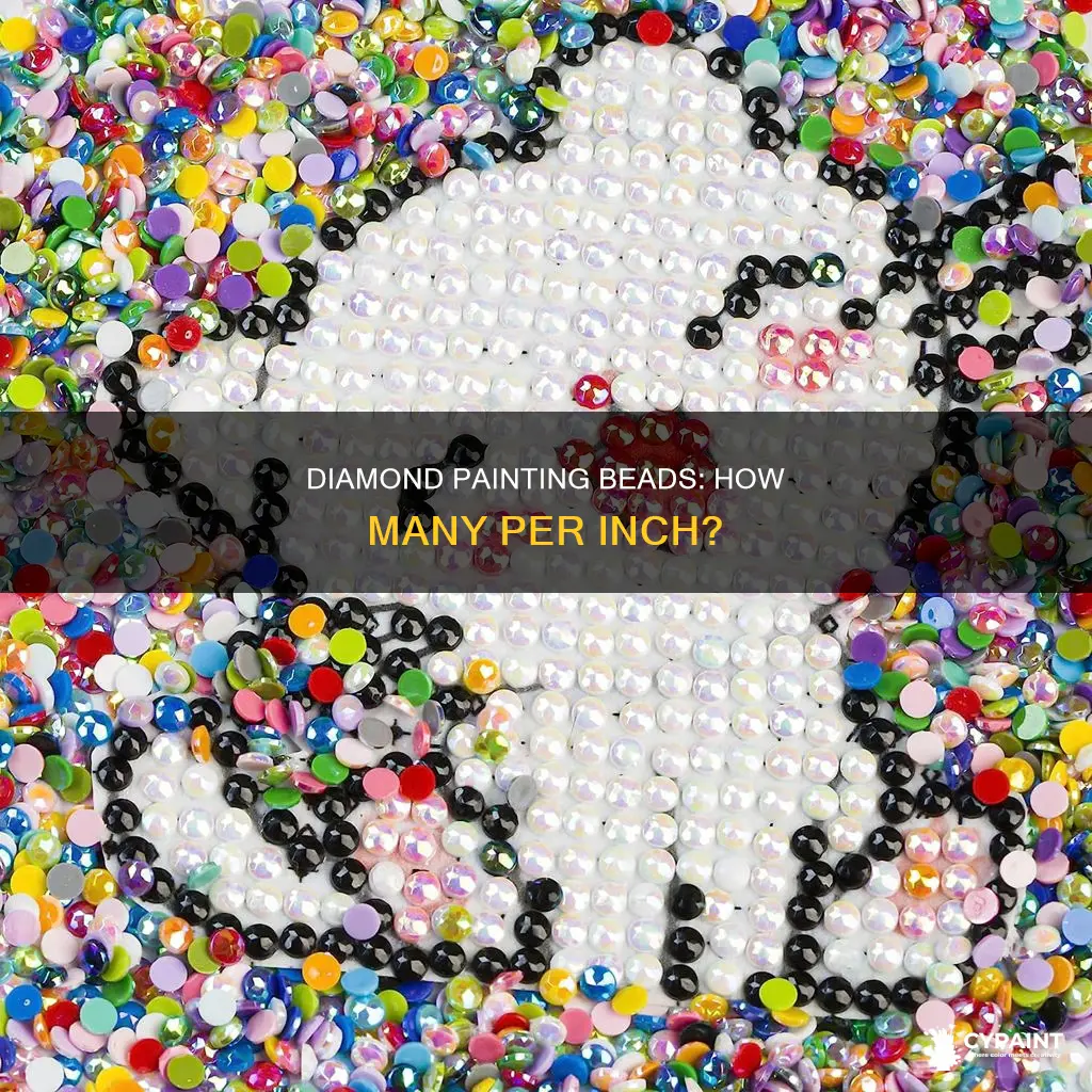 how many diamond painting beads are in one inch