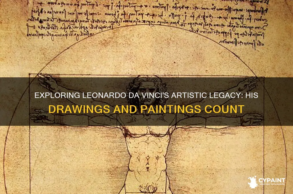 how many drawings and paintings did lenardo da vinci creat