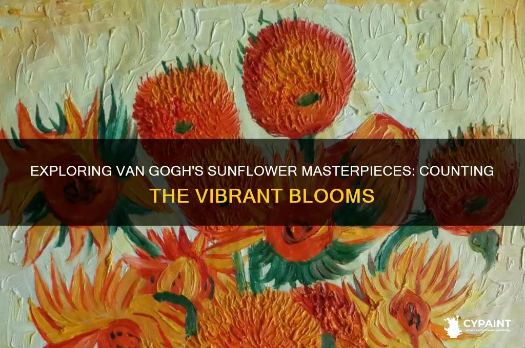 how many flowers in van gogh sunflower painting