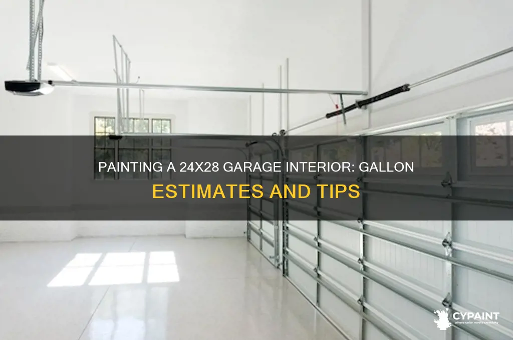how many gal to paint 24 by 28 inside garage
