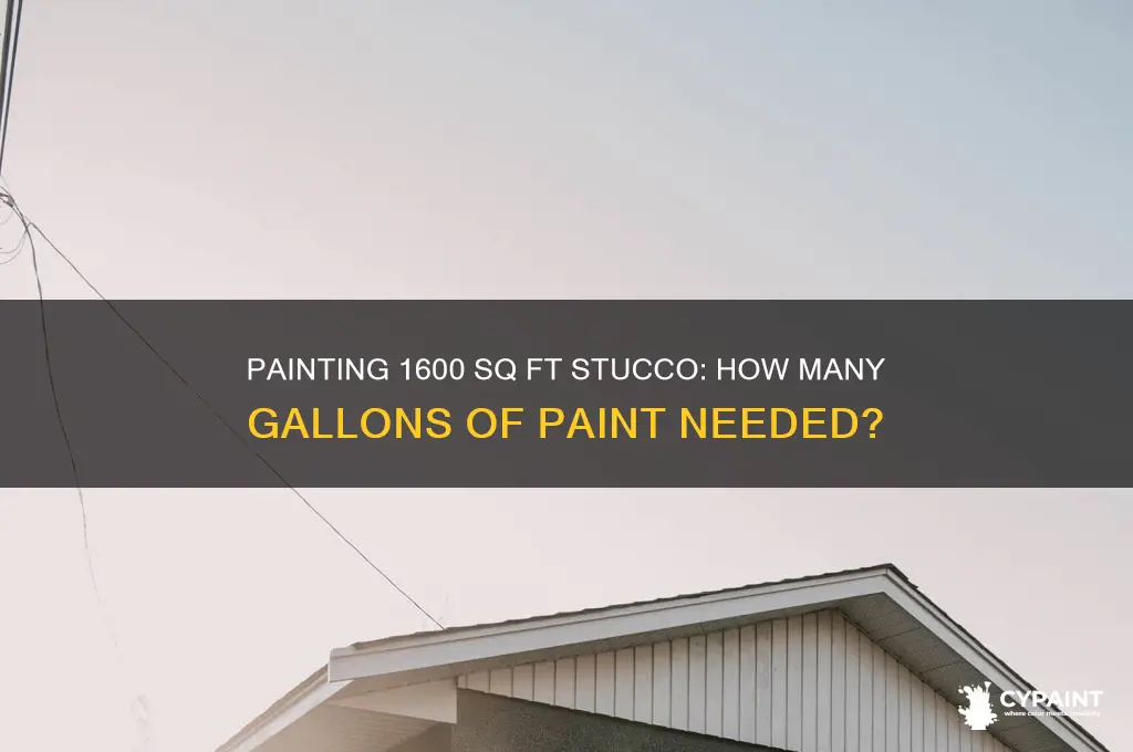 how many gallon of paint for 1600 sq ft stucco