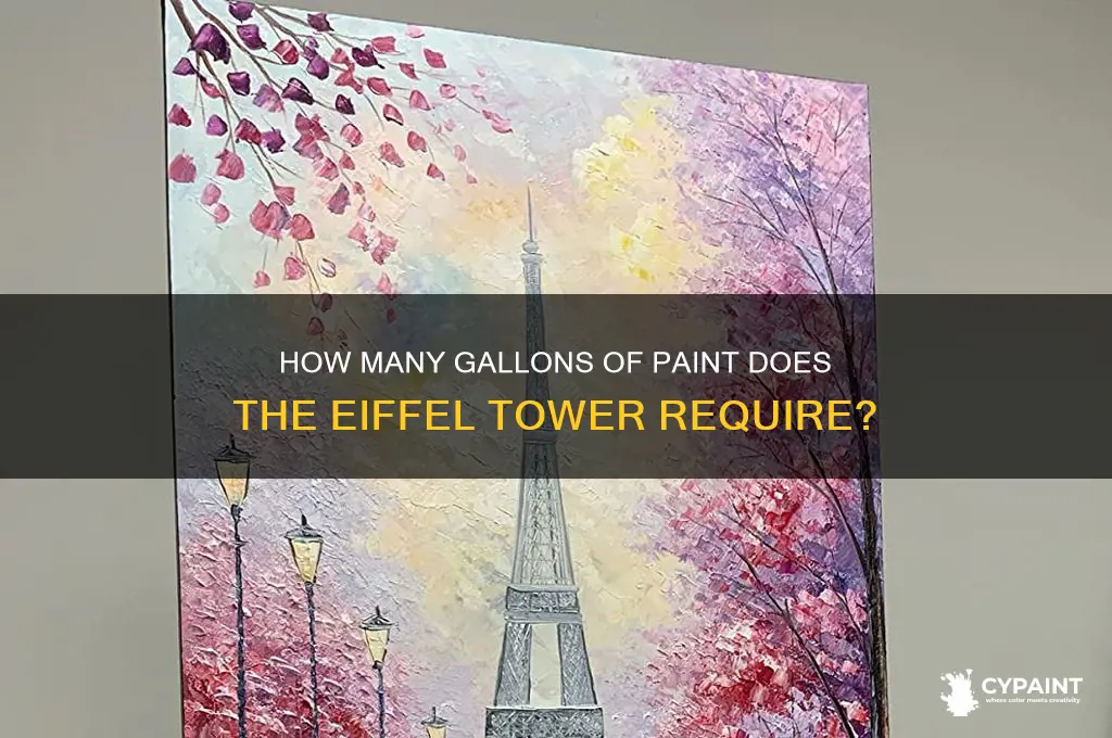 how many gallons of paint eiffel tower