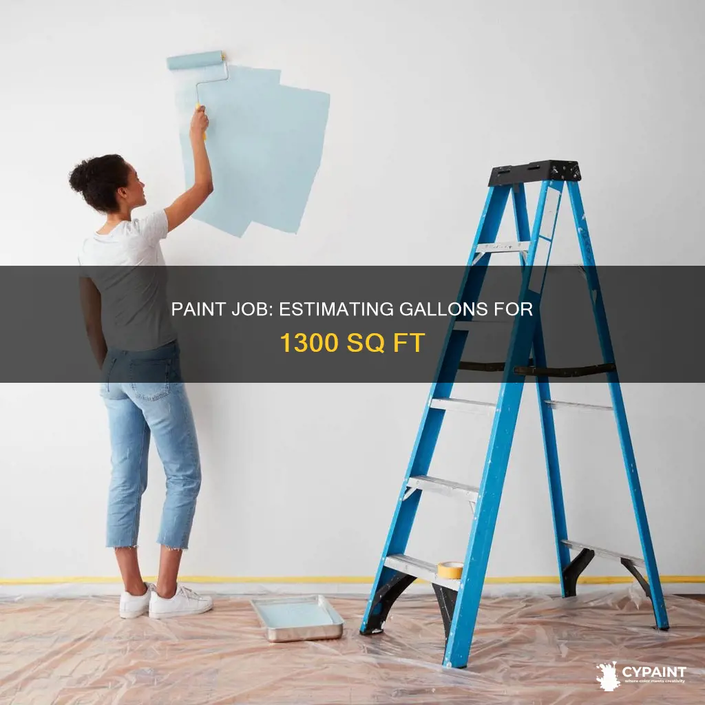 how many gallons of paint for 1300 sq ft