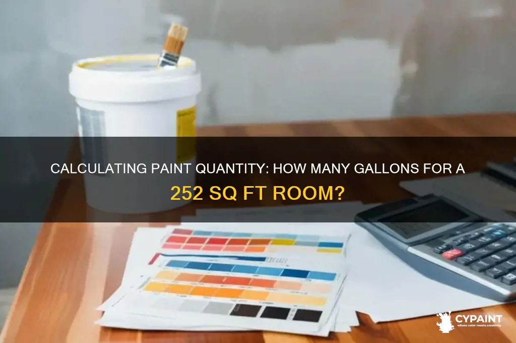 how many gallons of paint for 252 sq foot room