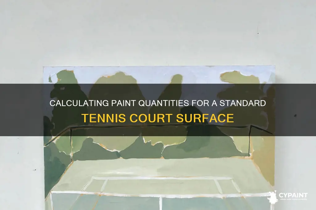 how many gallons of paint to paint a tennis court
