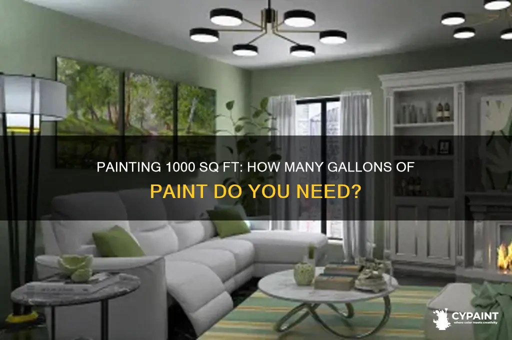 how many gallons paint for 1000 sq ft