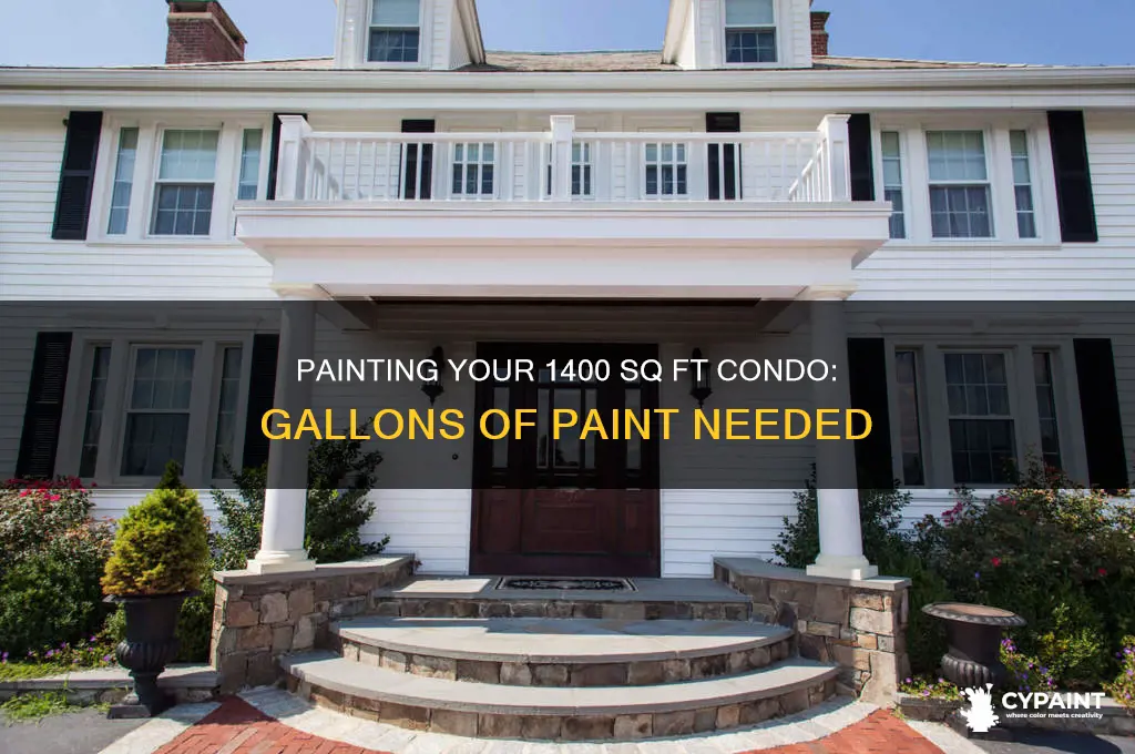 how many gallons paint to cover 1400 sq ft condo
