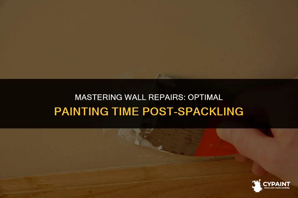 how many hours after spackling can you paint