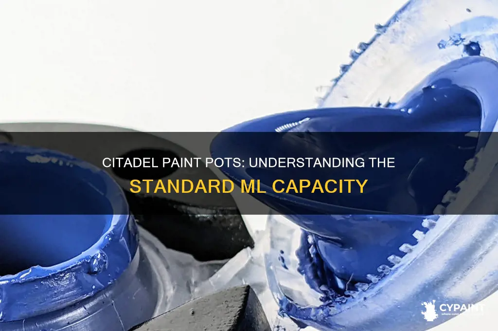 how many ml in citadel paint pots