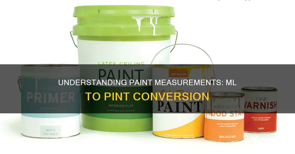 how many ml is 1 2 pint of paint