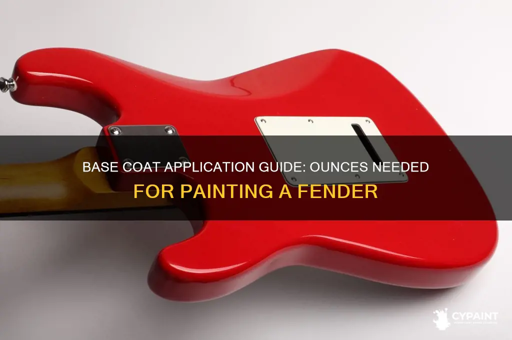 how many ounces of base coat to paint a fender