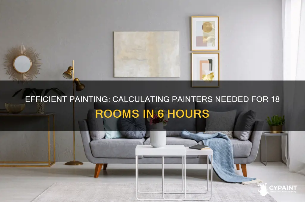 how many painters to paint 18 rooms in 6 hours