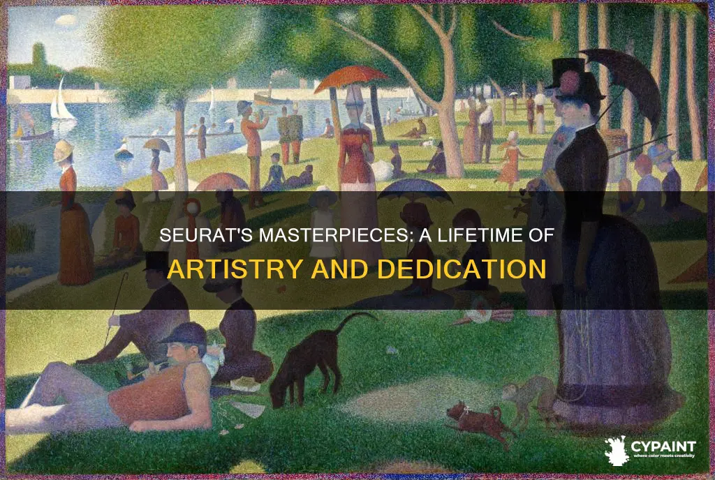 how many paintings did seurat complete in his lifetime