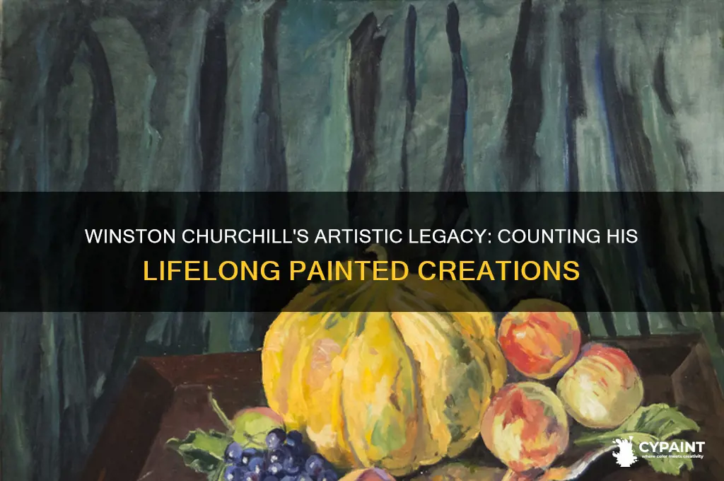 how many paintings did winston churchill paint during his lifetime