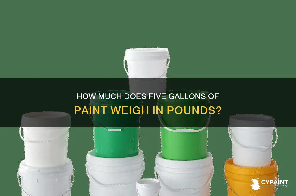 how many pound five gallons paint wait