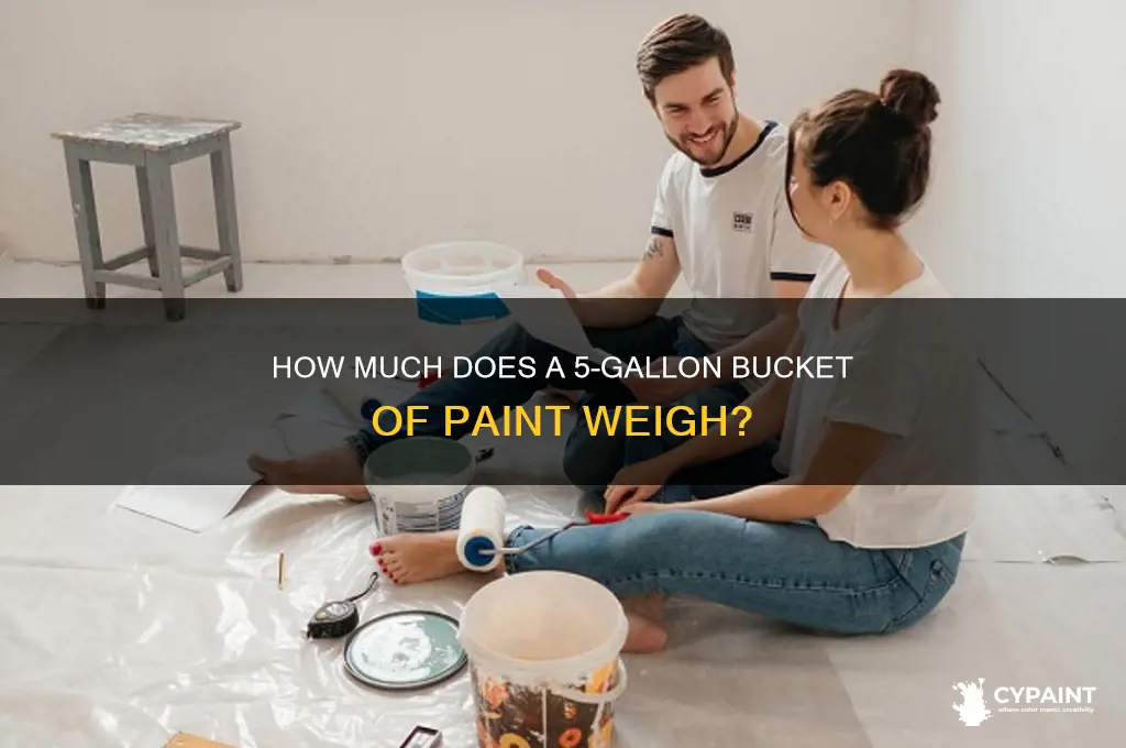how many pounds in a 5 gallon bucket of paint