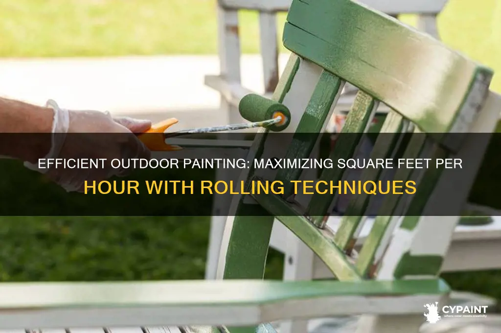how many sf per hour rolling paint outdoors