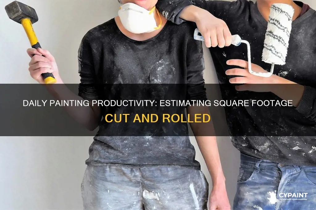 how many sq can painter cut and roll a day