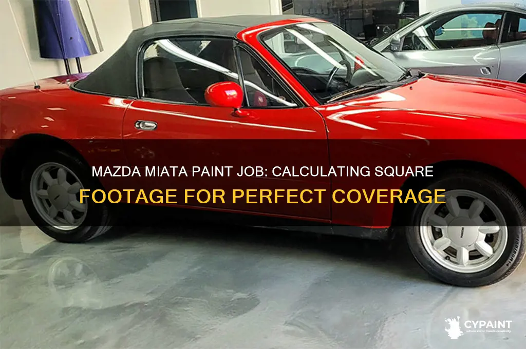 how many sq feet is a mazda miata for paint