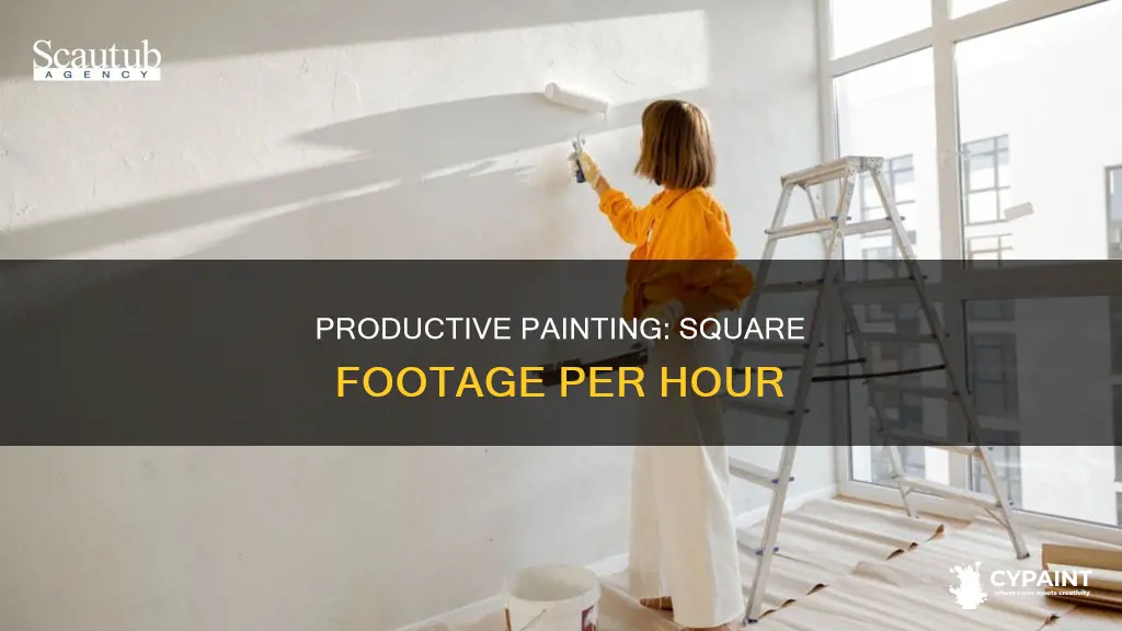 how many sq ft can yu paint per hour