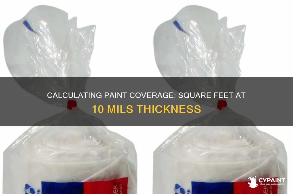 how many square feet at 10 mils paint