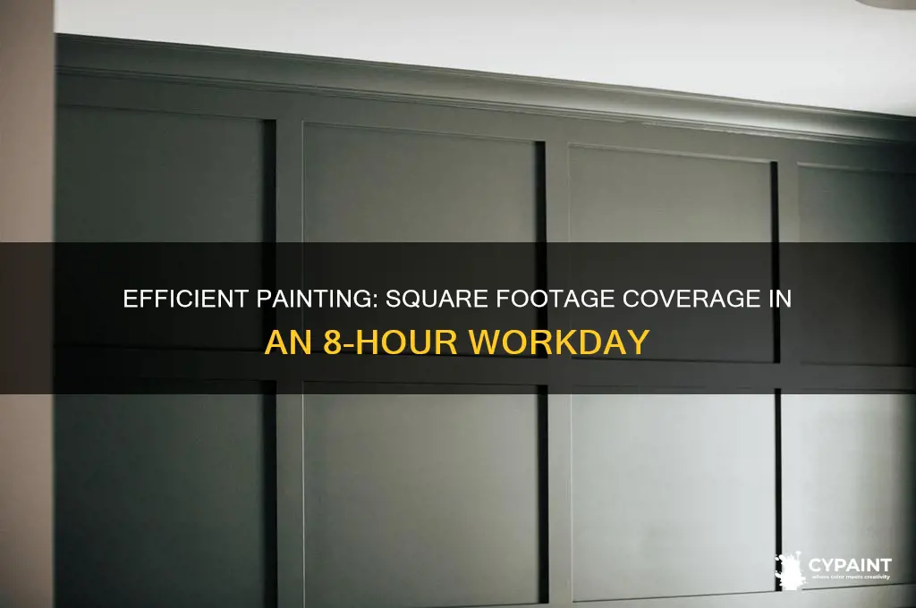 how many square feet painted per 8 hours