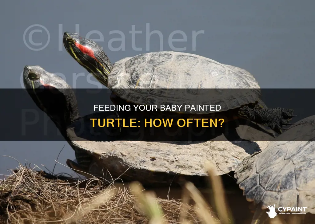 how many times does a baby painted turtle eat
