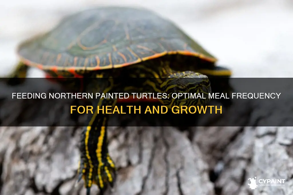 how often should northern painted turtles eat