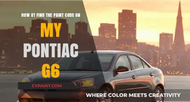 Locate Your Pontiac G6 Paint Code: A Quick Guide