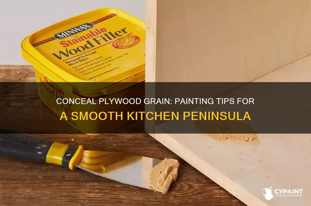 how paint plywood kitchen peninsula hide grain