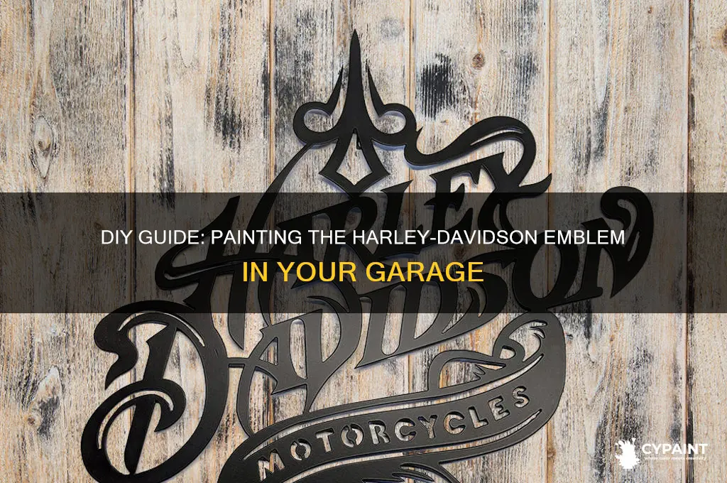 how paint the harley davidson emblem in garage