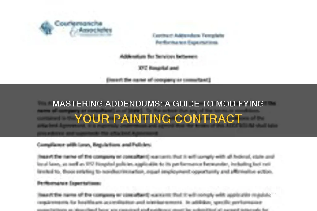 how ro to an addendum for painting contract