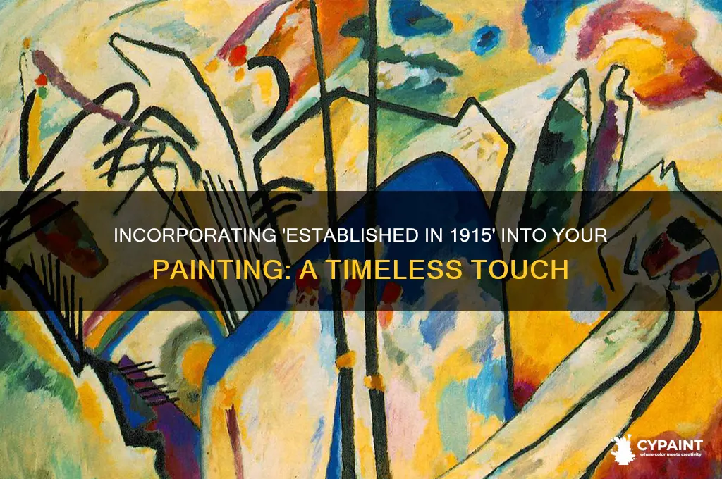 how should i add established in 1915 on a painting