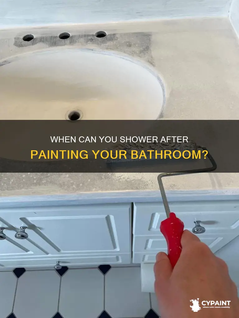 how soon after painting a bathroom can you shower