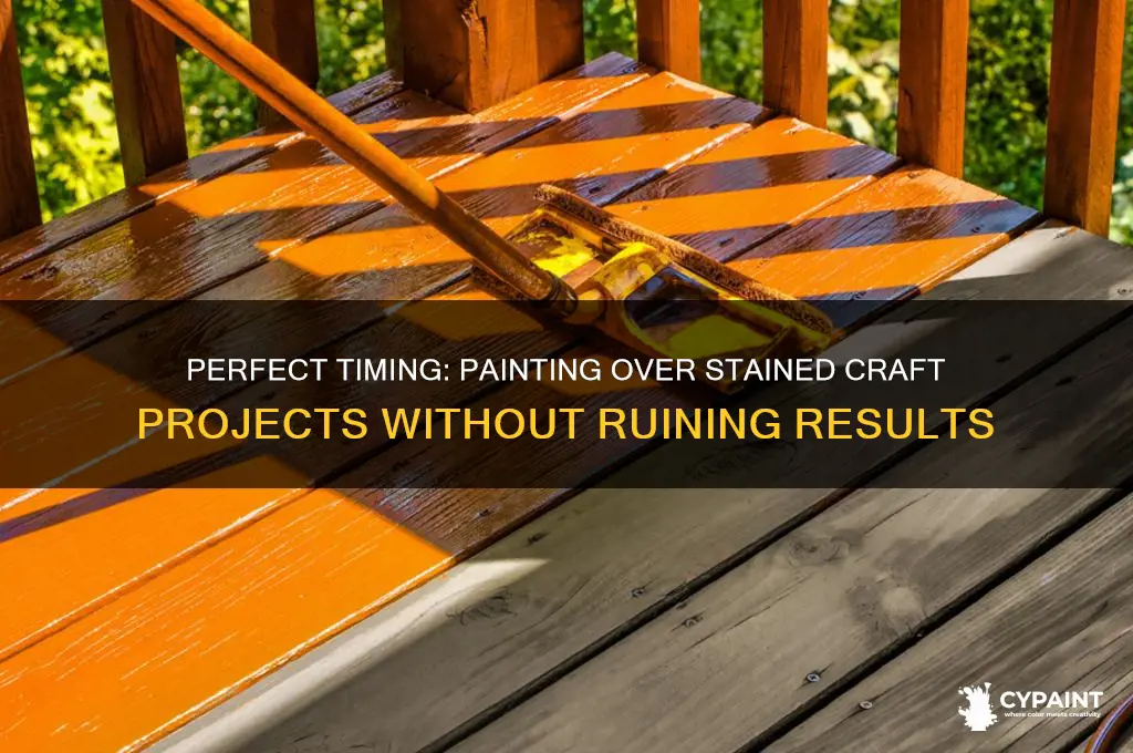 how soon after staining can you paint a craft project