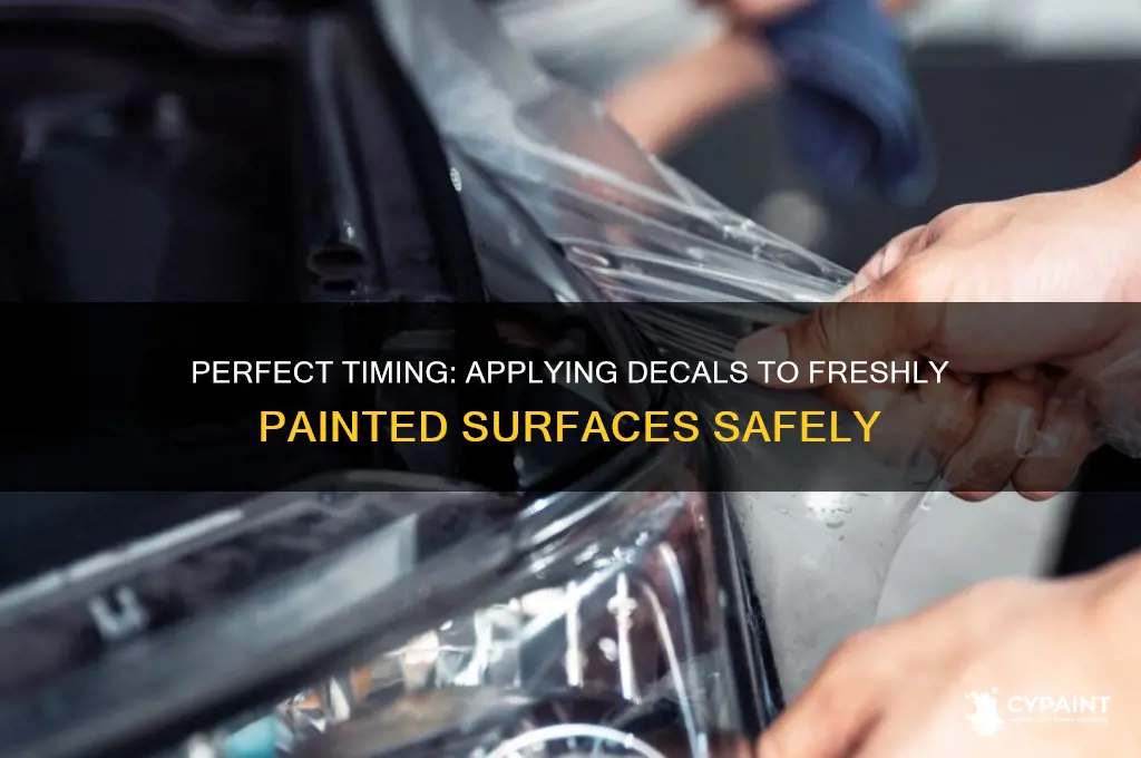 how soon apply decals to new paint