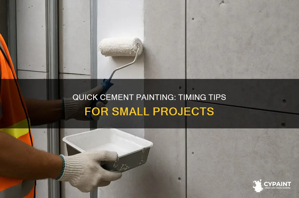 how soon can a small amoutn of cement be painted