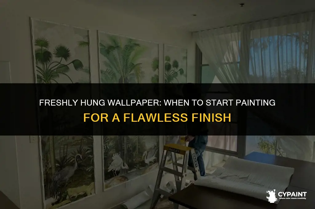 how soon can i paint wallpaper after hanging