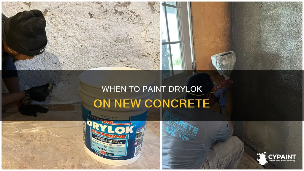 how soon can you paint drylok on new concrete