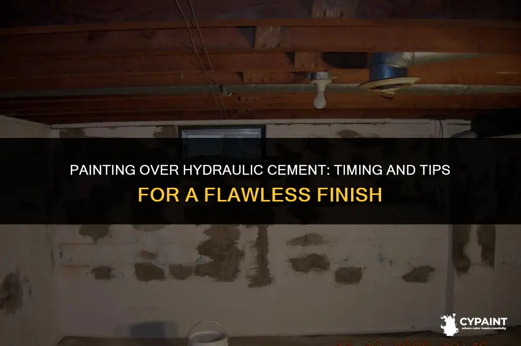 how soon can you paint over hydraulic cement