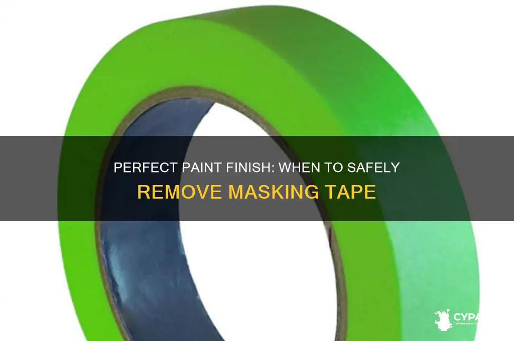 how soon to pull masking tape from paint