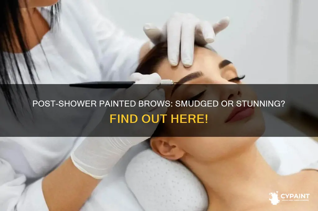 how those painted eyebrow look after shower