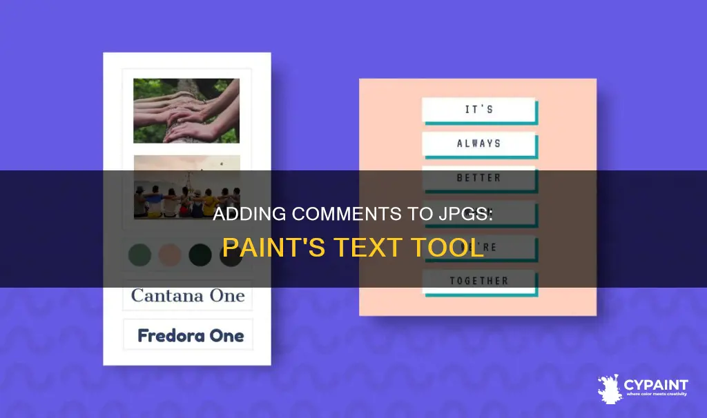 how to add a comment to jpg in paint