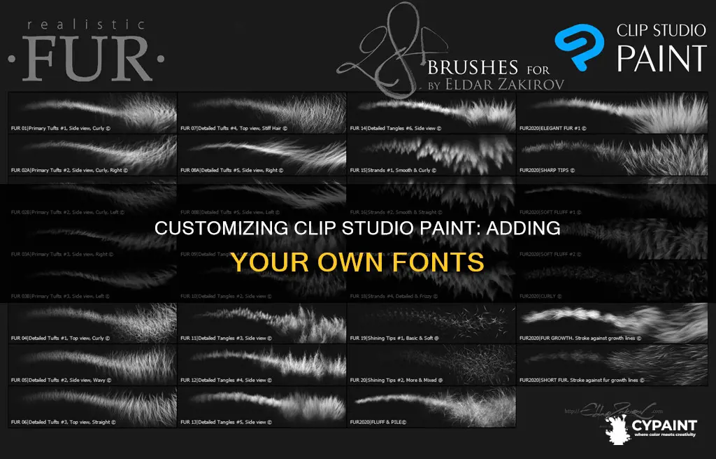 how to add a font to clip studeo paint